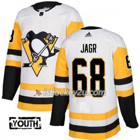 Børn NHL Pittsburgh Penguins Trøje Jaromir Jagr 68 Adidas 2017-2018 Hvid Authentic